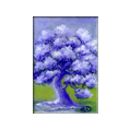 Inviata 06/2014 all'artista Meral Agar Mail art a tema I am a walnut tree Titolo Io sono mare Tecnica:acrilico su tela 10x15 ;Anno 2014